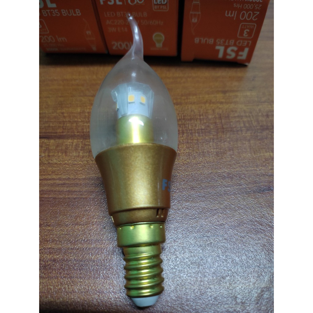 Bóng đèn led bóng đèn nến E14 BT35 3W FSL ánh sáng vàng dùng cho trang trí/hàng chính hãng