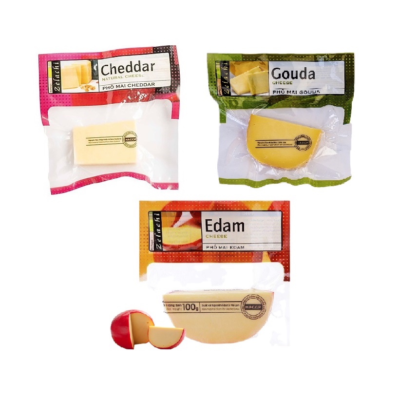 Phô Mai Cục ZELACHI GOUDA/EDAM/CHEDDAR 100gr