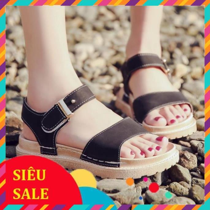Sandal học sinh da lộn quai ngang đế siêu êm thời trang [Ảnh Thật]