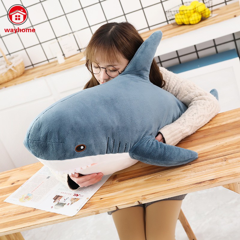 Lovely Big Shark Soft Plush Toy Dolls Stuffed Animal Pillow Bedroom Sofa Decoration 