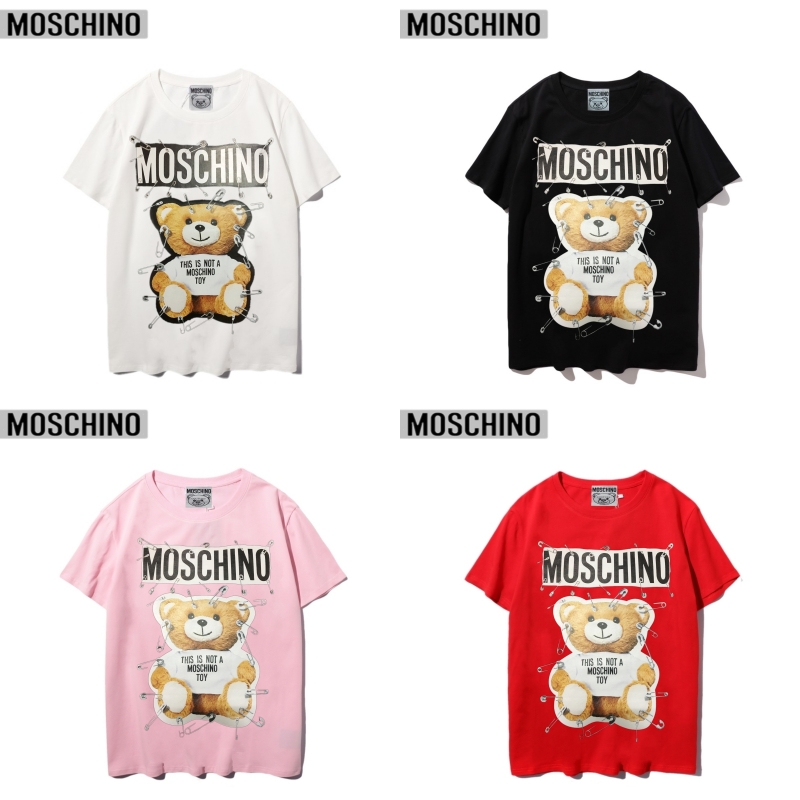 Áo Thun Tay Ngắn Cổ Tròn In Hình Gấu Moschino Thời Trang Dễ Thương