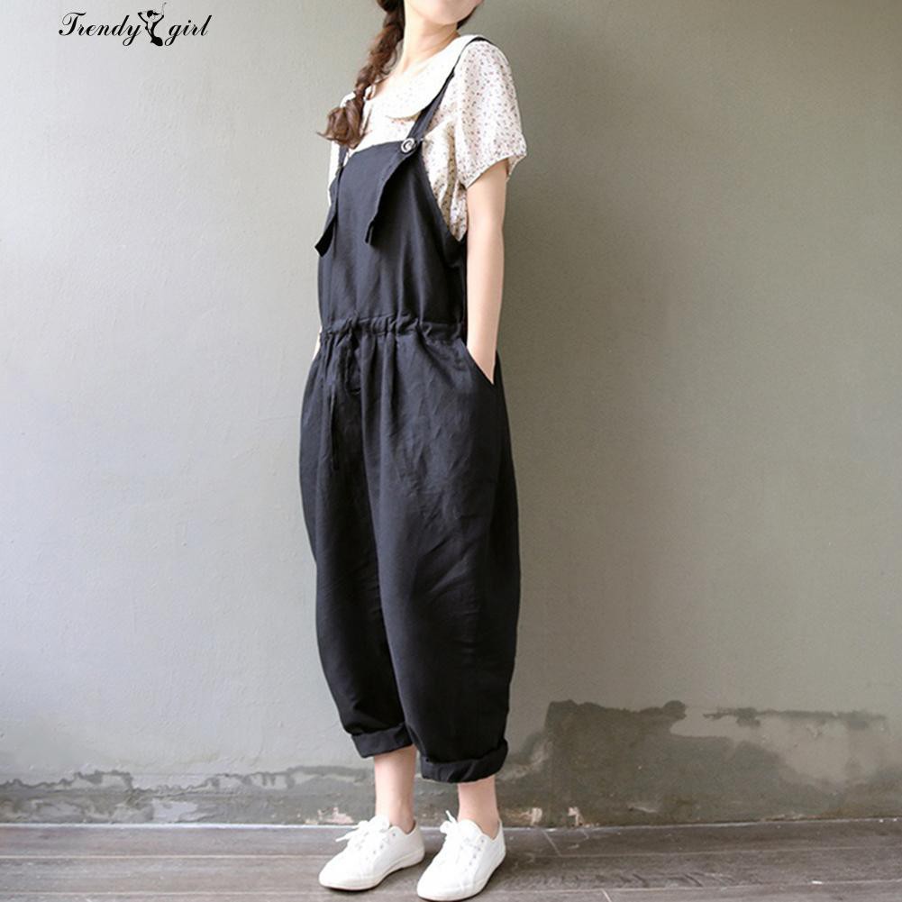 Quần yếm dáng rộng phong cách cổ điển thời trang cho nữ | BigBuy360 - bigbuy360.vn