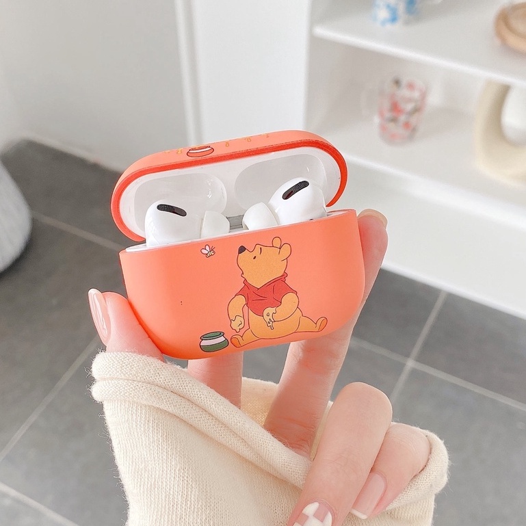 Vỏ Bảo Vệ Hộp Sạc Tai Nghe compatible AirPods Pro/compatible AirPods 3/Pro 2Gen Hình Gấu Pooh Dễ Thương