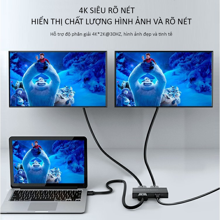 Bộ Chia HDMI 1 Ra 2 Cổng UNITEK V116A Hỗ Trợ 4K Cao Cấp