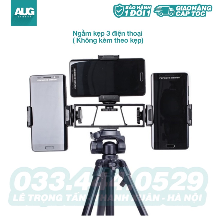 Đầu kẹp điện thoại 2 chiều cho chân máy ảnh tripod - AUG Camera