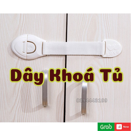 Khóa dây tủ lạnh vải -  gài tủ,cửa đa năng - an toàn tiện lợi cho trẻ nhỏ