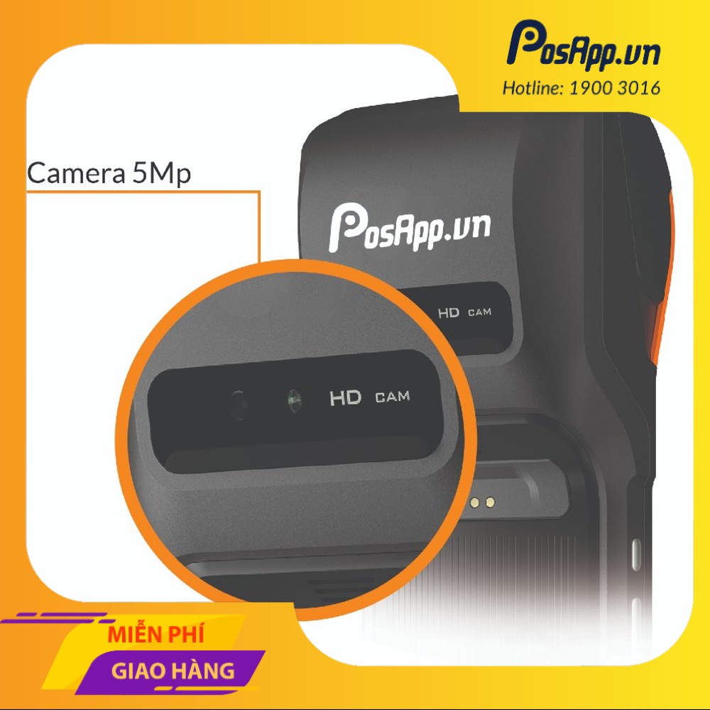 Máy POS cầm tay tích hợp máy in hóa đơn nhiệt Sunmi V2 + 3 tháng phần mềm PosApp, nhận đơn GrabFood, Baemin, shopee food