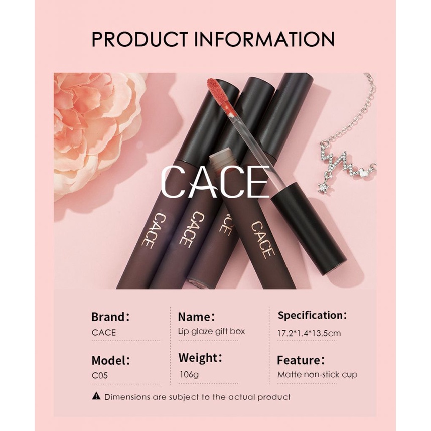 ANNIES [Hàng mới về] Set son kem lì nhiều màu sắc chống thấm nước thích hợp làm quà tặng valentine CACE