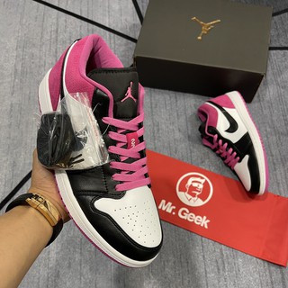 [GeekSneaker] Giày Sneaker Cổ Thấp Jordan 1 Low “ Black Active Fuchsia “ Black Pink Binz