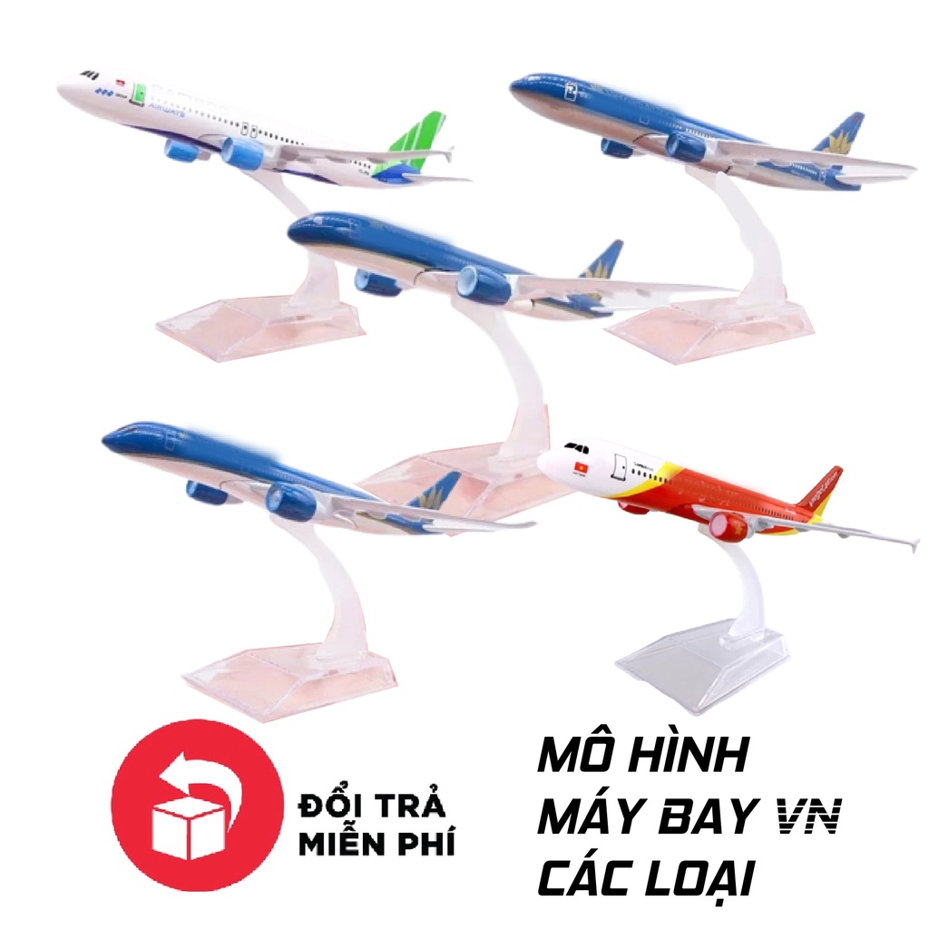 Mô hình máy bay các loại 16cm 20cm bằng sắt có tặng kèm đế trưng bày