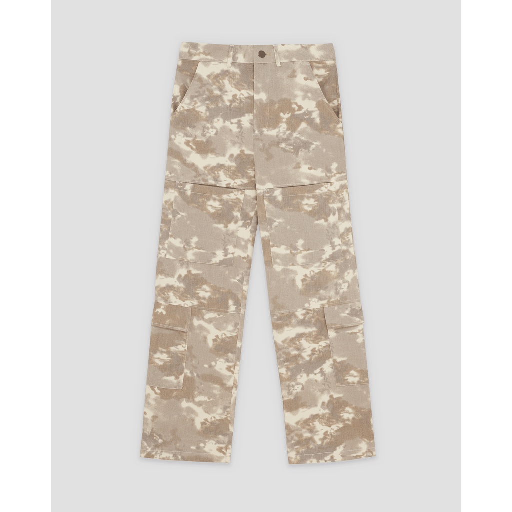 Quần khaki túi hộp ống suông local brand Clownz Patchy Cargo unisex form rộng nam nữ, wash loang