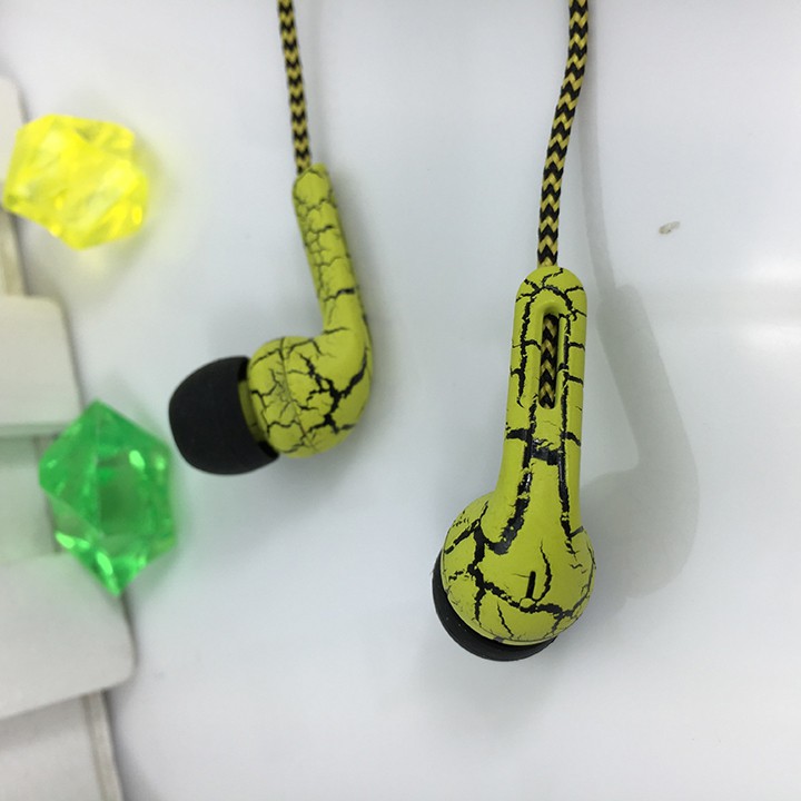 Tai nghe điện thoại dây dù chống rối QUAL có mic in ear chống ồn họa tiết vân đá chân cắm 3.5mm youngcityshop 30.000