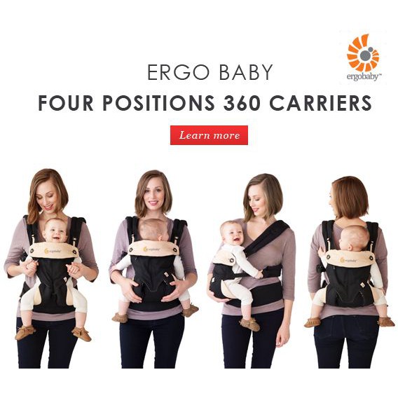 Địu em bé trợ lực địu Mỹ 4 tư thế Ergo Baby 4 Position 360 Baby Carrier