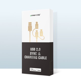 Cáp sạc 3 trong 1 Micro USB/ USB Type C/ Lightning dài 0,5m Ugreen 30783