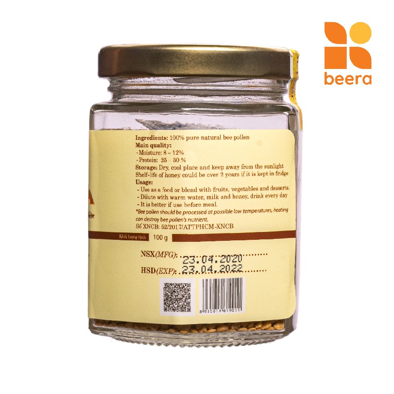 Phấn hoa Beehoney Beera cải thiện bệnh cao huyết áp (100g)