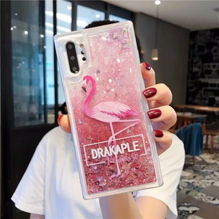Ốp điện thoại TPU trong suốt hình hồng hạc phối cát lỏng dành cho Samsung Galaxy Note