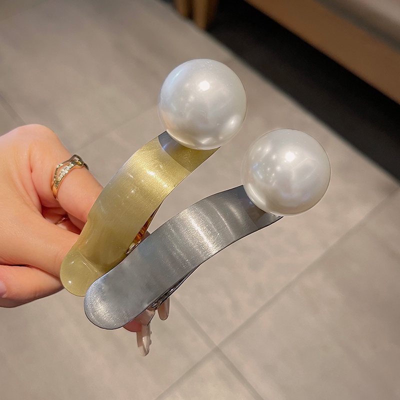 Kẹp Tóc Đính Ngọc Trai Lớn Phong Cách Pháp Cho Nữ