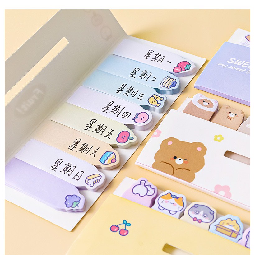 [Mã LIFE1003ALL giảm 10% đơn 50K] 120 giấy ghi chú dễ thương post-it mục nhãn dán bảng ghi nhớ D-03