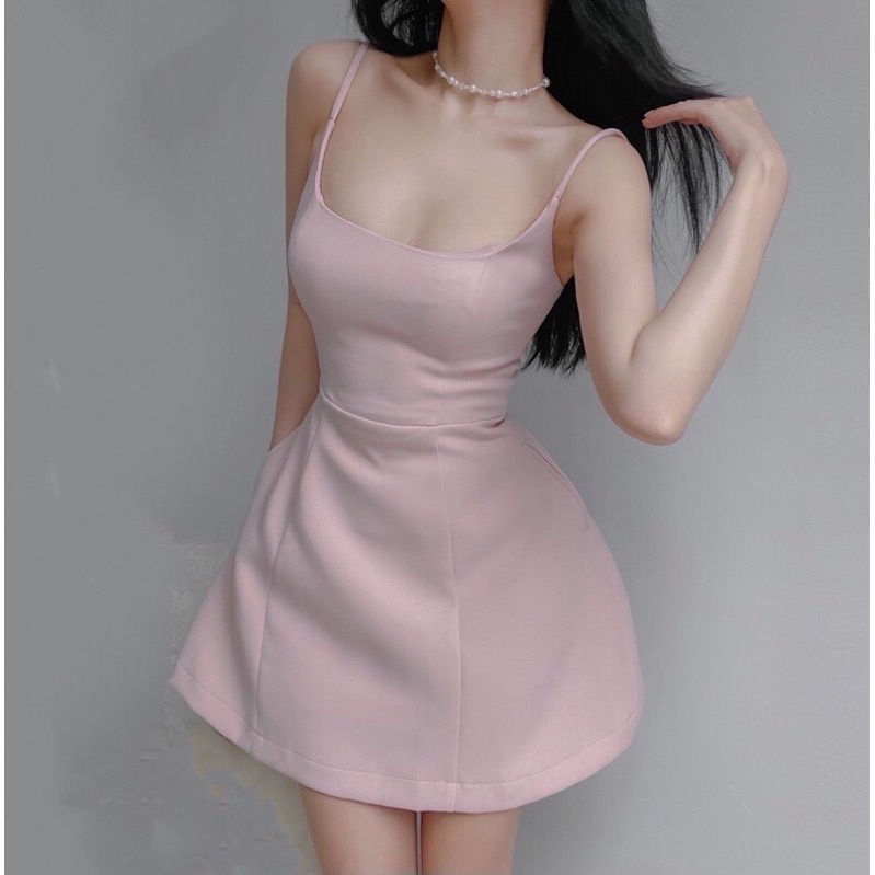 Đầm hai dây, đầm chữ a vải cao cấp thiết kế basic - 25 Store