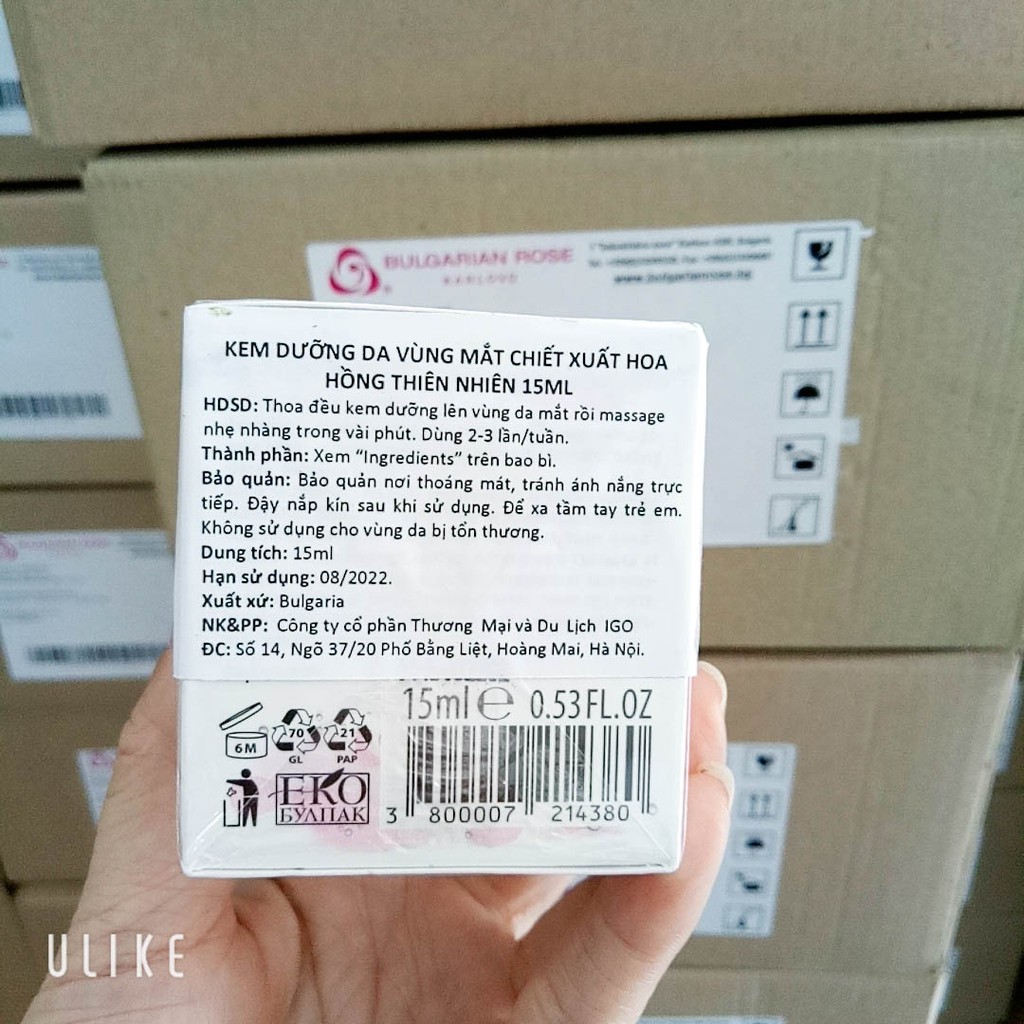 Kem dưỡng mắt chống lão hóa  chiết xuất từ hoa hồng và Q10 15ml - Bulgarian Rose Karlovo | BigBuy360 - bigbuy360.vn