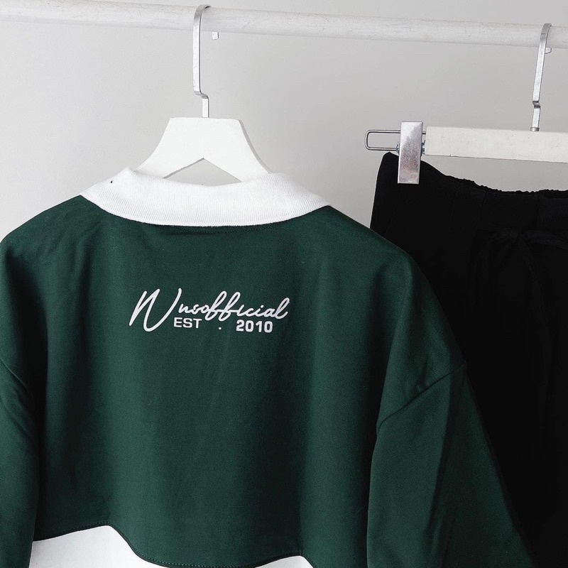 Áo Thun Polo Unisex WZS màu XANH LÁ form rộng ✳️ Chất thun da cá form nam nữ unisex/Áo thun có cổ 🖤