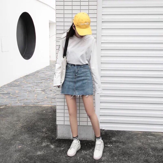 Chân váy jean chữ A