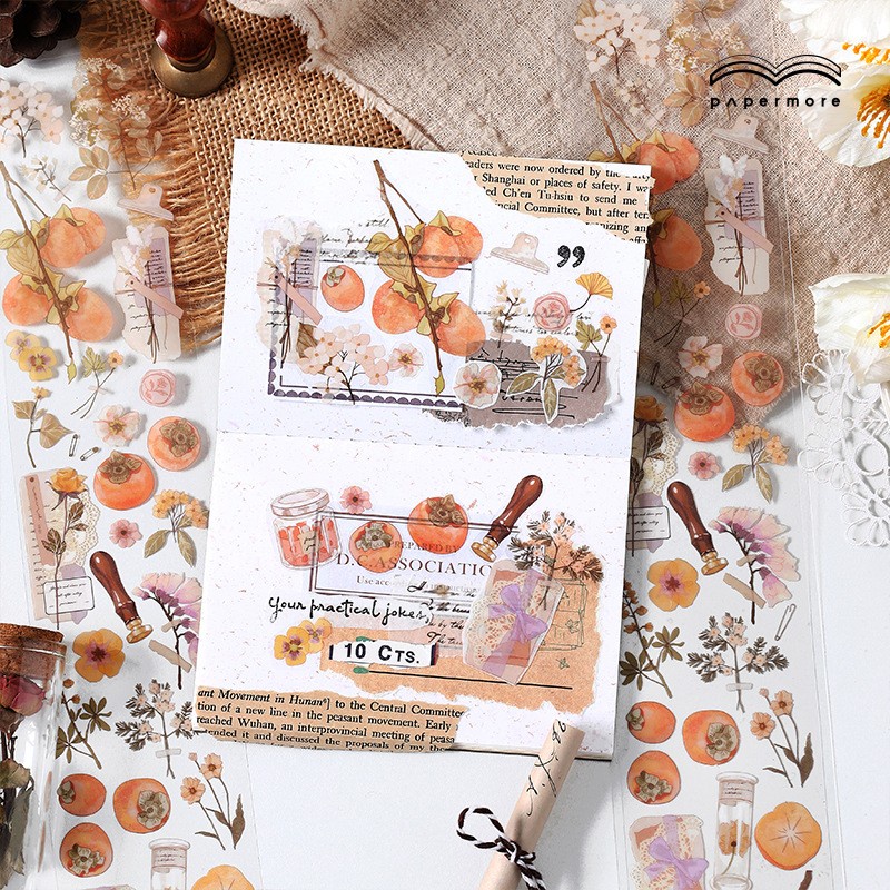 Cuộn Băng Keo Họa Tiết Hoa Lá Trang Trí Thủ Công