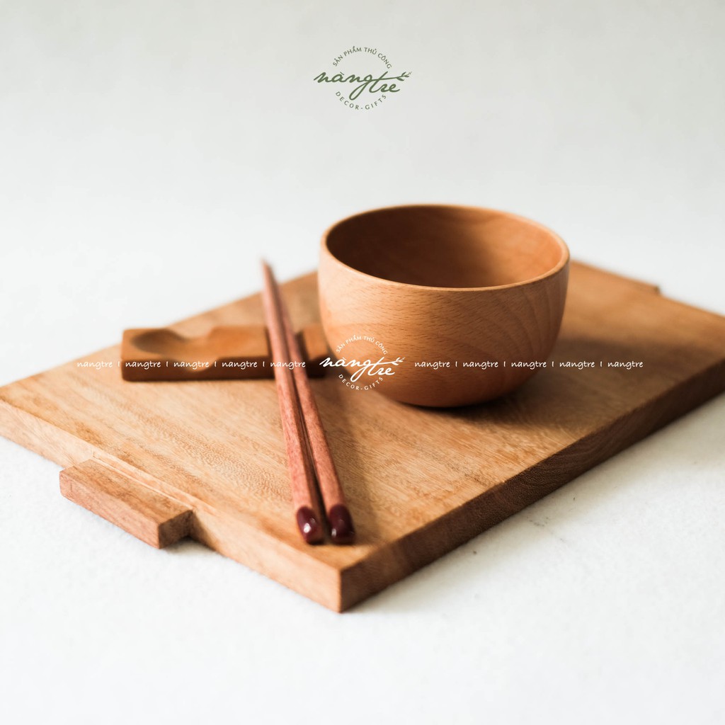 Chén cơm gỗ beech/ Bát gỗ/ Wooden bowl