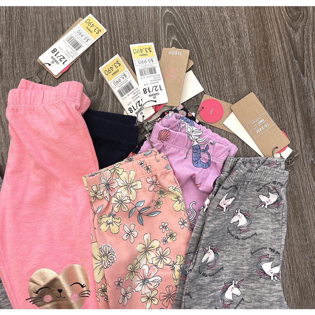 Quần Legging Cotton Dài Tirbo VNXK Thu Đông Cho Be Gái Từ 6 Đến 36 Tháng