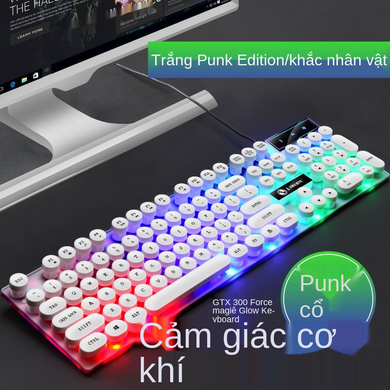 Limei Bộ bàn phím và chuột dạ quang thao tác Cảm nhận văn phòng Ăn gà trò chơi máy tính xách tay