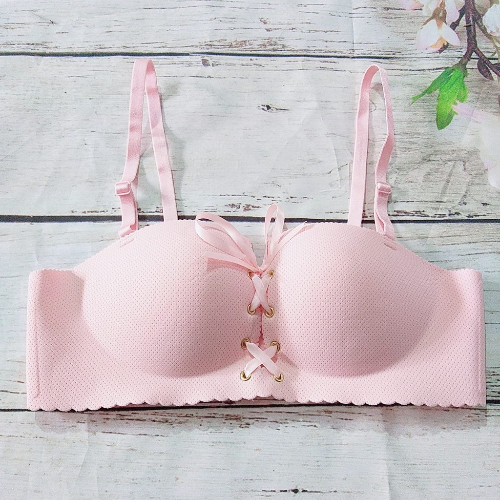Áo lót cup ngực dây rút chống tụt mặc áo váy hở vai KIMCHIBIKINI bra nữ thông hơi nâng ngực tạo khe cao cấp AL036