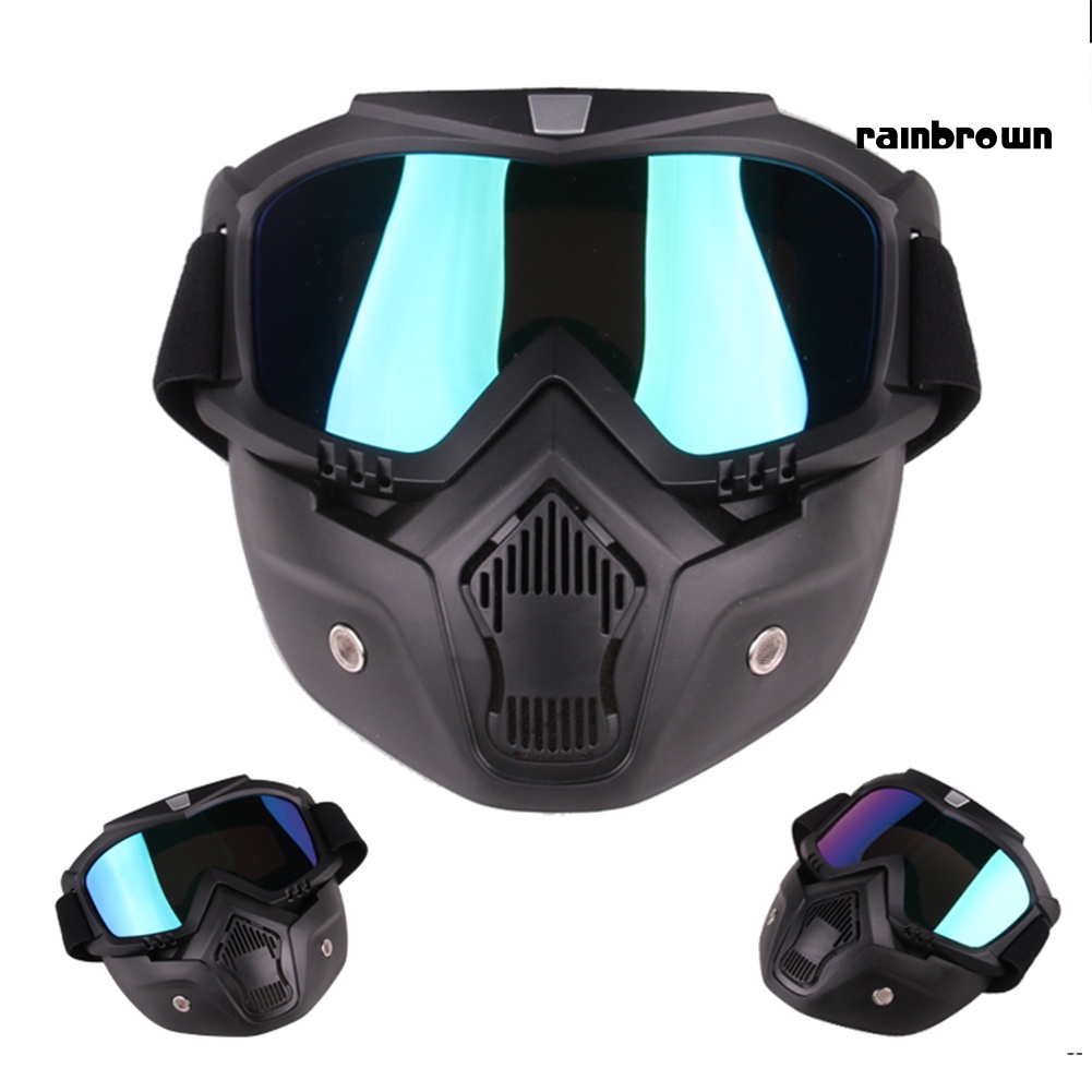 Mặt nạ kính bảo hộ chống tia uv chắn gió có thể tháo rời gắn mũ bảo hiểm cho người đi xe máy