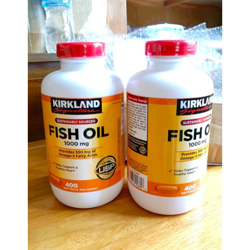 Viên uống dầu cá Fish Oil 400 viên Omega 3 1000mg Chứa DHA từ Mỹ