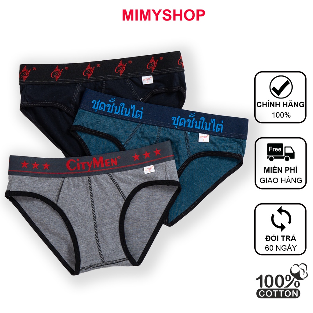 Quần lót nam CITYMEN lưng dệt cao cấp cotton 100% co dãn mềm mại thoáng khí thấm hút tốt bảo hành 90 ngày