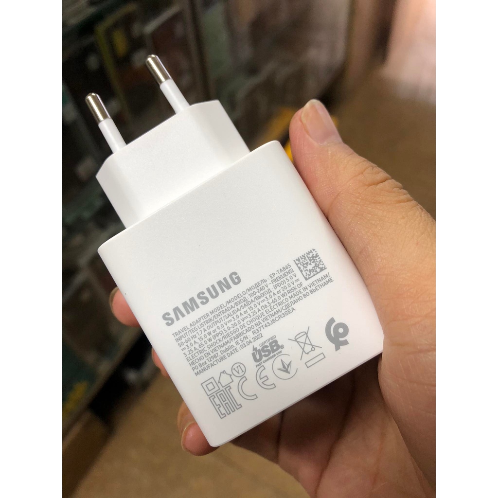 Cóc Củ Sạc Siêu Nhanh 65W Samsung Zin Hãng Cho Các Đời Máy Mới Nhất Của Samsung Giá Tốt Có Bảo Hành