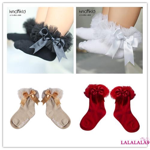 Vớ công chúa cổ bèo đính nơ cho bé gái