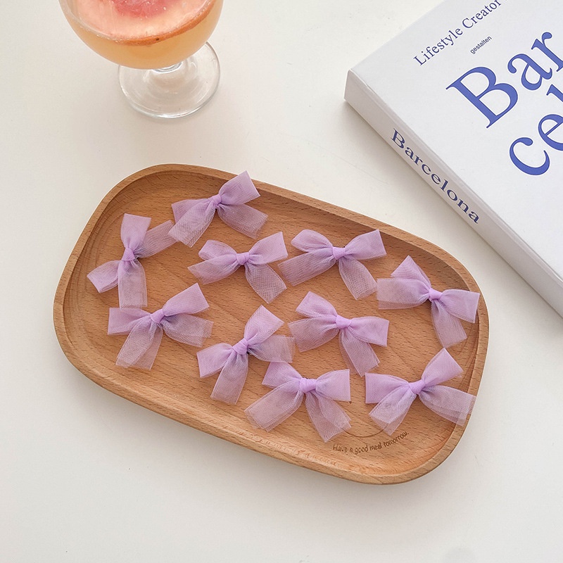 Kẹp tóc lưới đính nơ màu sắc xinh xắn cho bé gái