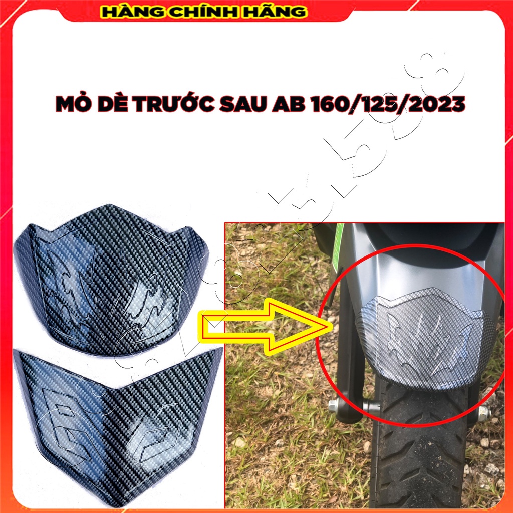 Mỏ Dè Trước Sau xe Airblade 2023, Bọc Mõm Dè Xe Ab 160/125/2023 Chất Liệu Carbon Chính Hãng Artistar