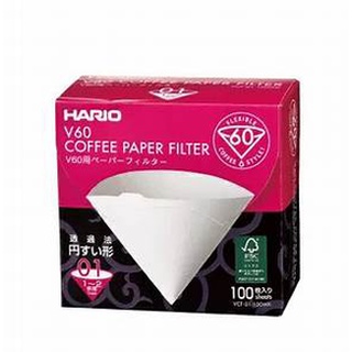 Giấy lọc cà phê 1 ly màu trắng hario vcf-01-100wk