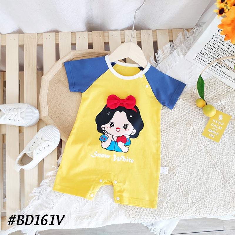 Bodysuit bé sơ sinh, áo sơ sinh cho bé từ 1 tháng đến 1 tuổi hình Bạch Tuyết chất liệu cotton 100% cao cấp161  BD