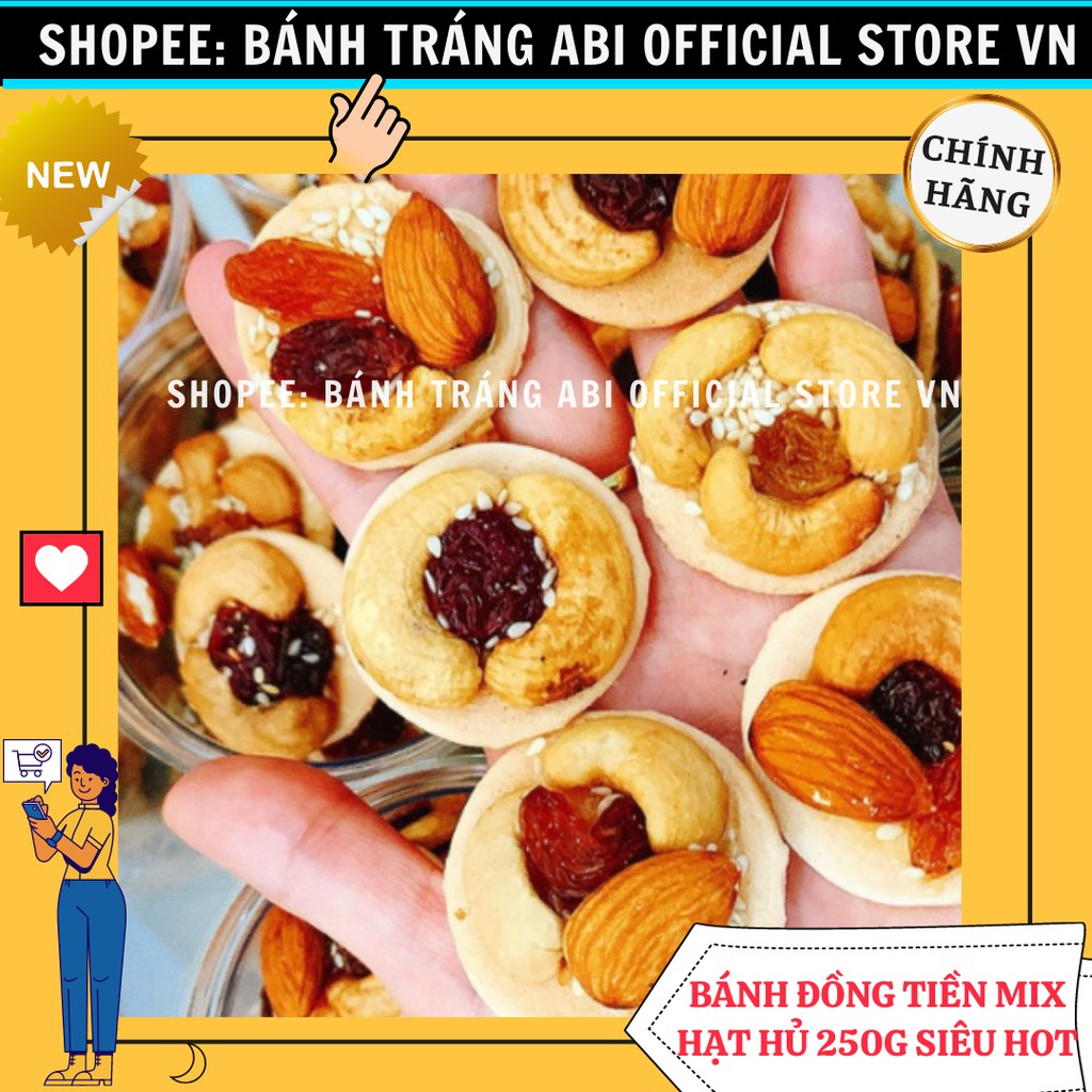 BÁNH QUY ĐỒNG TIỀN NGŨ SẮC MIX HẠT ĐÓNG LỌ HỦ 250G