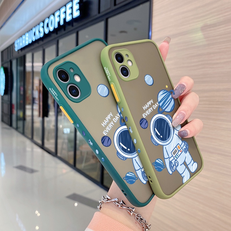 Ốp Điện Thoại Cứng Viền Silicon Mặt Nhám Họa Tiết Không Gian Chống Sốc Cho Realme C3 C3i