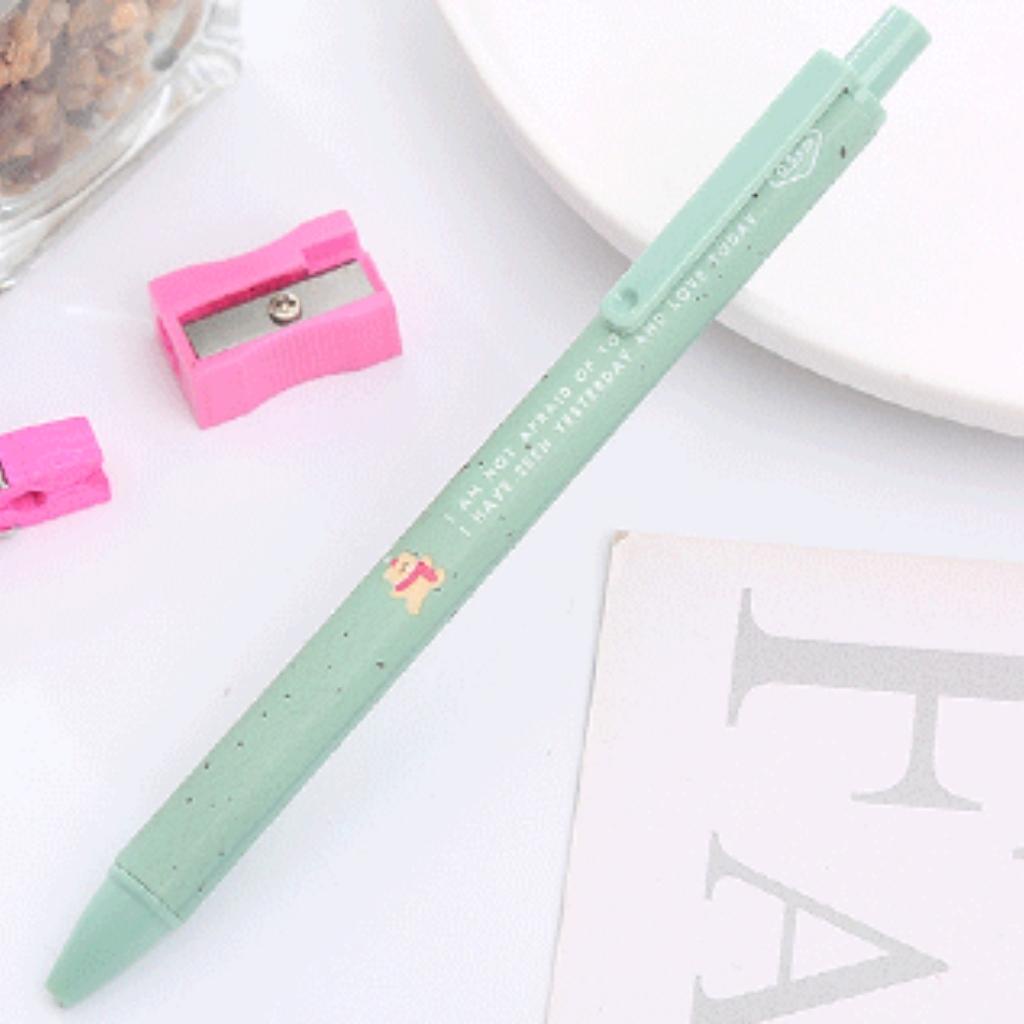 Bút Bi Bấm Gel EDUSKY Màu Sắc Sang Trọng Trang Trí Họa Tiết Mocha Gấu Dễ Thương Cho Văn Phòng