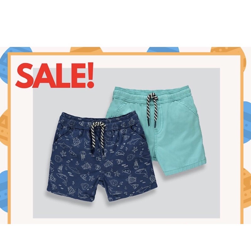Set 2 quần short bé trai Matalan UK săn sale size 12-18M
