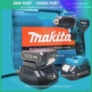 Máy khoan pin Makita 36v động cơ không chổi than vòng tua nhanh cục nhỏ gọn