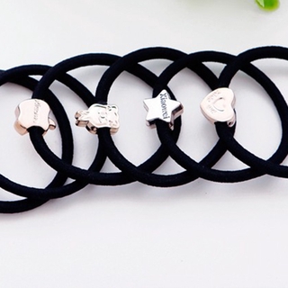 1 Dây Buộc Tóc Cao Su Màu Đen Đơn Giản