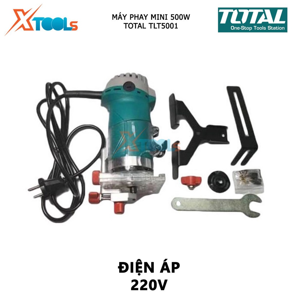 Máy phay mini đa năng TOTAL TLT5001 Máy phay mini cầm tay 220-240V~50/60Hz, Công suất 500W, Tốc độ không tải:3500rpm