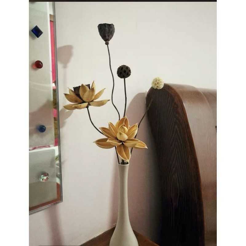 Hoa sen khô giả decor trang trí có sẵn