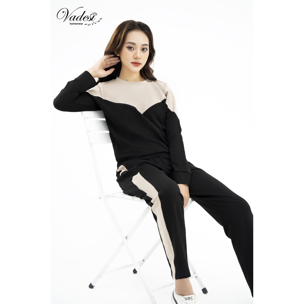 Đồ Bộ Thu Đông Nữ VADESI Chất Nỉ Cotton Set Dáng Thể Thao Cao Cấp Phối Sang Trọng Trẻ Trung Năng Động