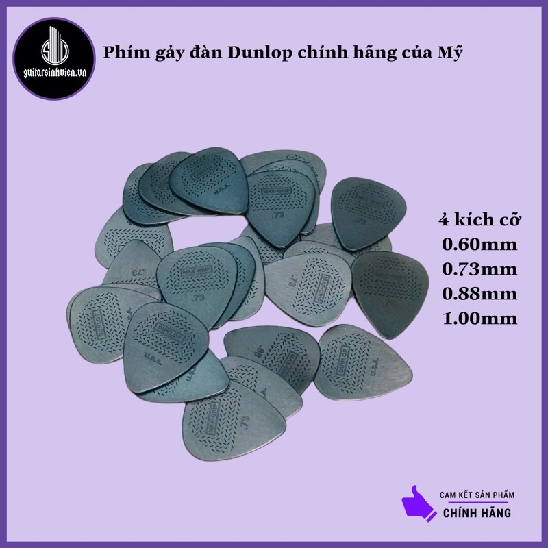 Phím đàn guitar Dunlop Mỹ nhiều size - Tặng 1 pick Alice khi đặt hàng - Pick chống trơn và không bị tưa đầu